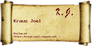Kraus Joel névjegykártya